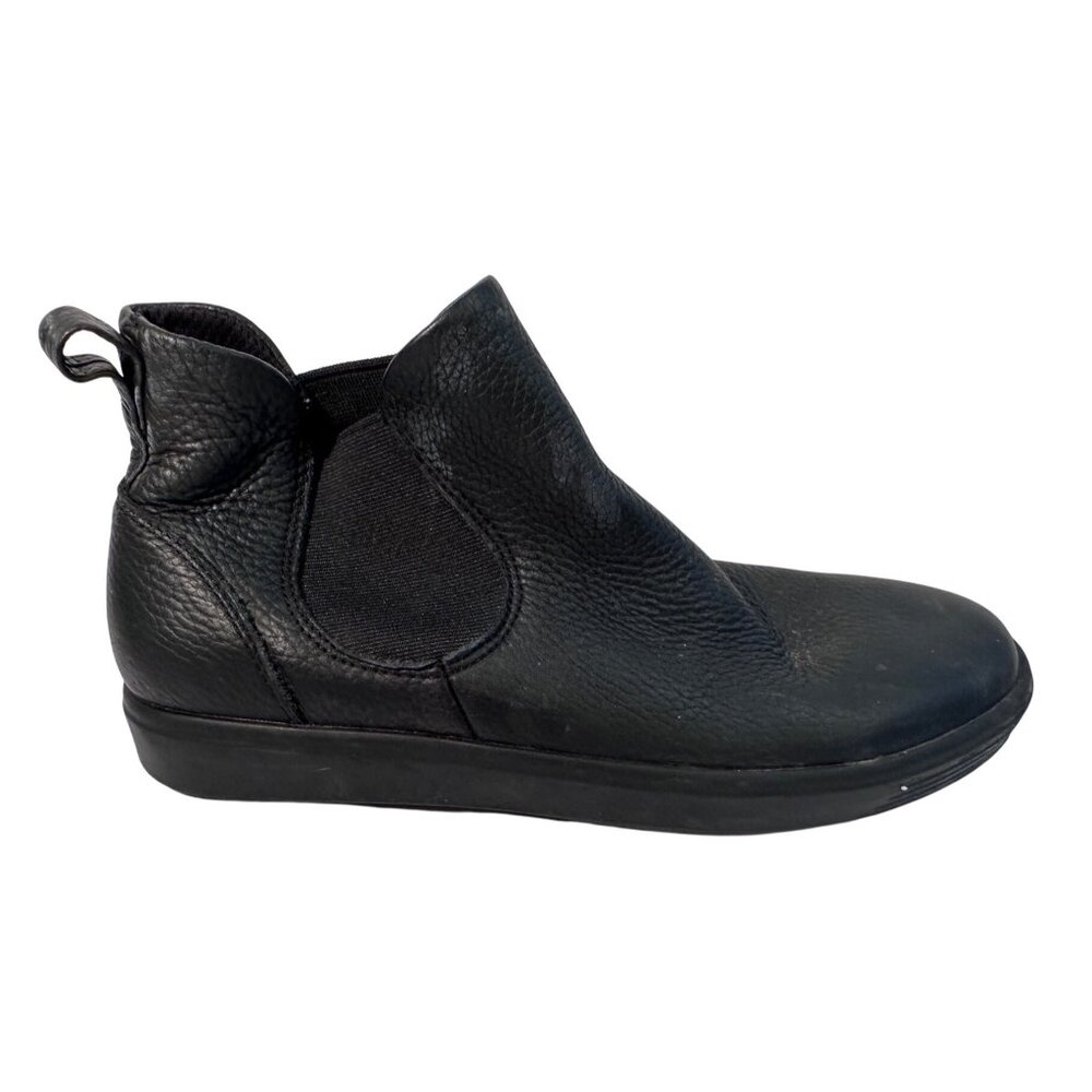Ecco Womens 9 - 9.5 Chelsea Black Leather Slip-On Ankle Boots EU 40